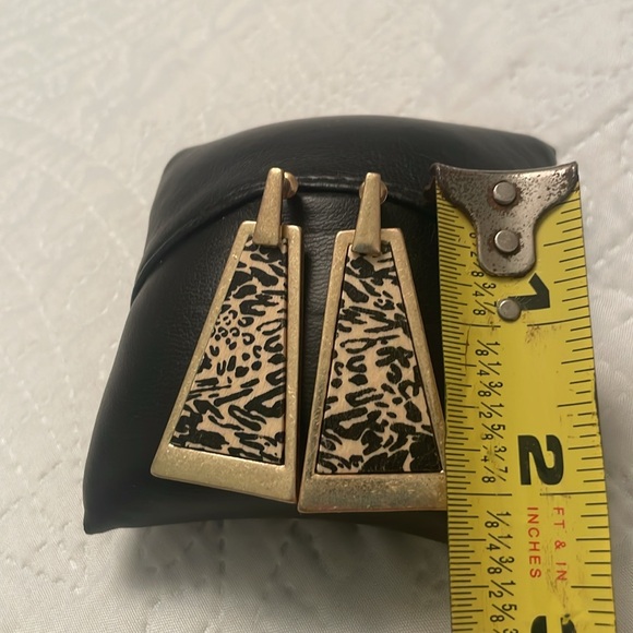 Animal Print Cheetah Print Post Backs Trapezoid Earrings Lightly Used - Picture 4 of 10